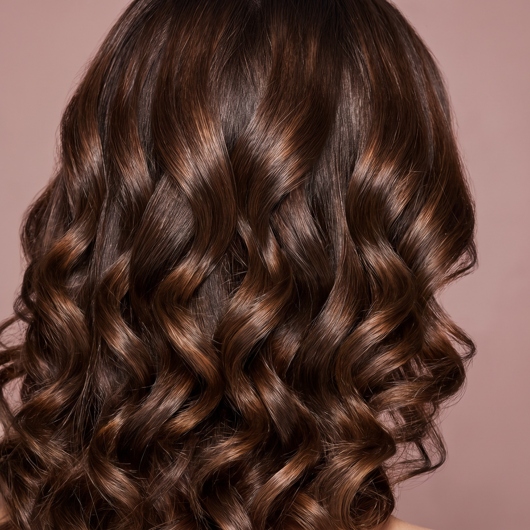 Long-lasting, bouncy curls in healthy brunette hair