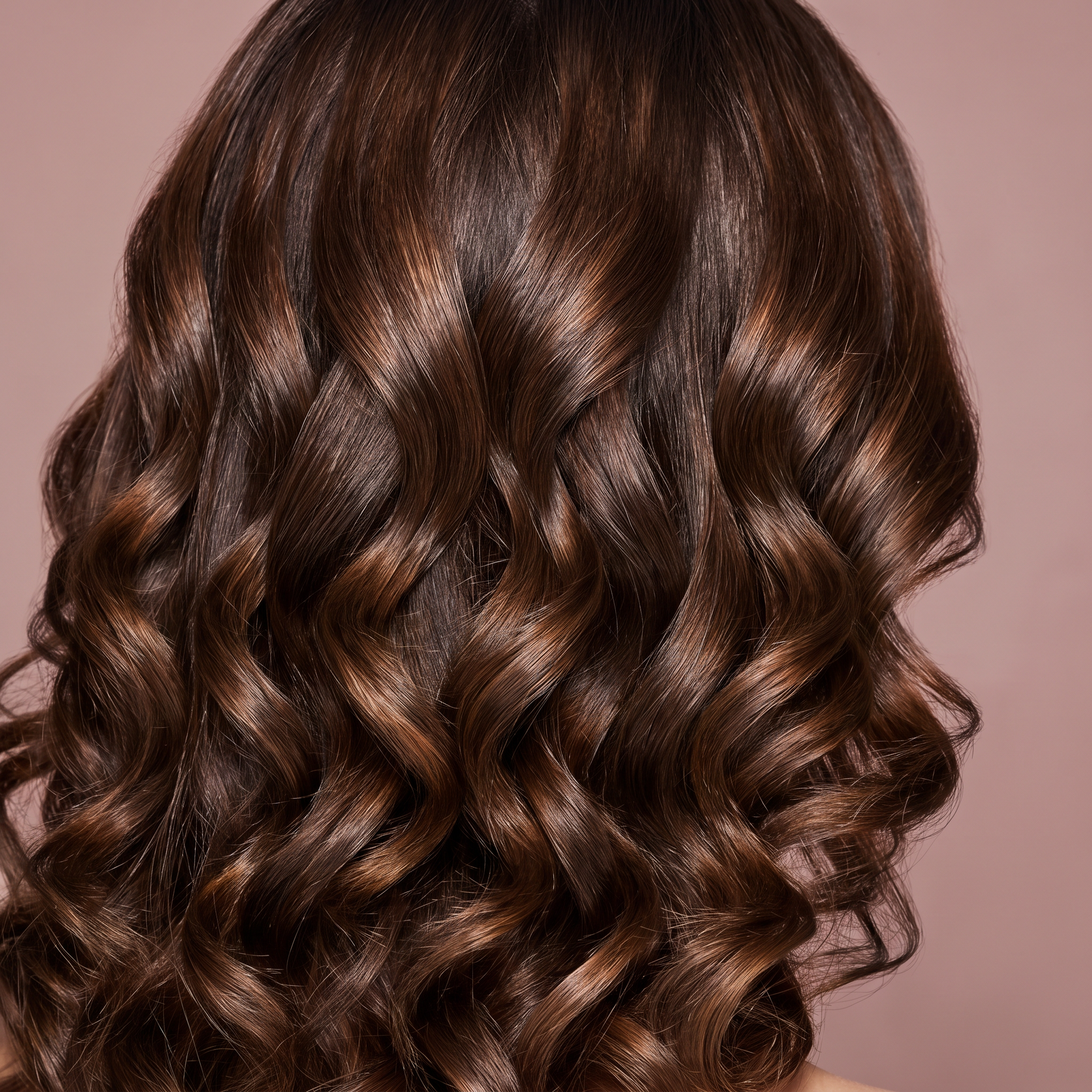 Long-lasting, bouncy curls in healthy brunette hair