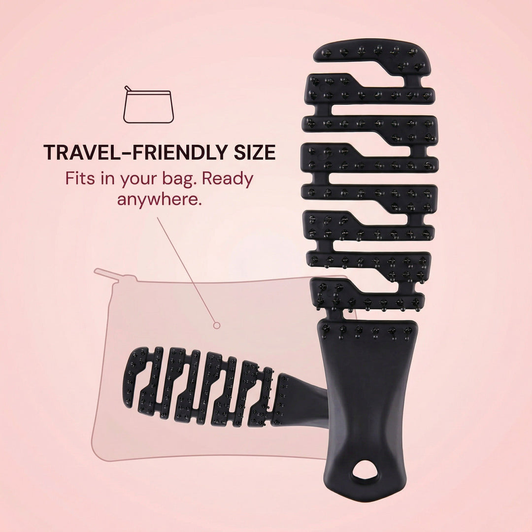 TNS MINI Flex travel-size detangling brush for styling on the go