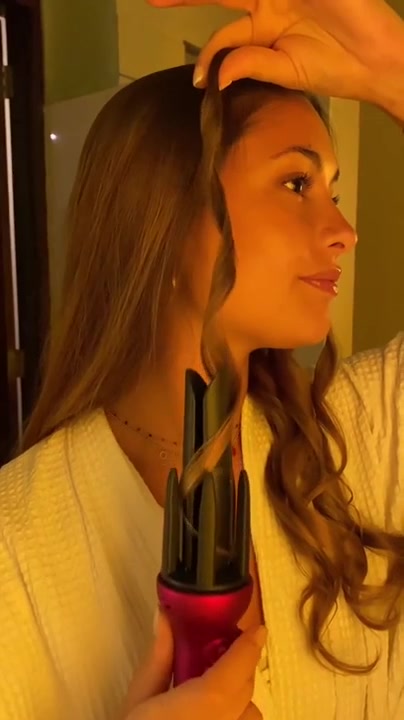Soft curls styled with the TNS Auto Curler for a date night look